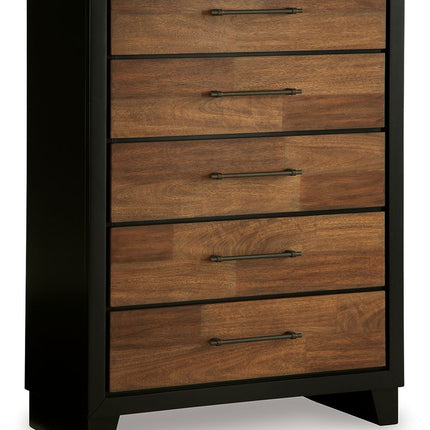 Kraeburn - Five Drawer Chest - Brown / Black