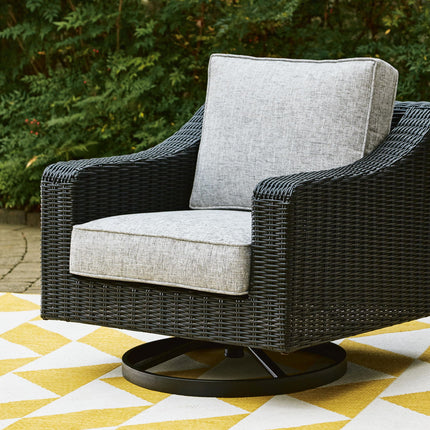 Beachcroft - Swivel Lounge Chair - Black / Light Gray