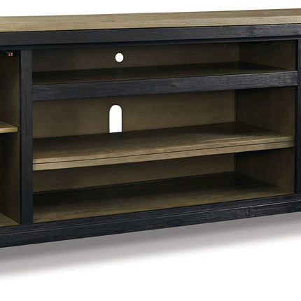 Foyland - XL TV Stand w/Fireplace Option - Black / Brown
