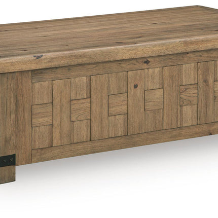 Ridgester - Lift Top Cocktail Table - Light Brown
