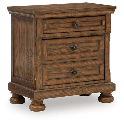 Zackaryn - Two Drawer Night Stand - Warm Brown