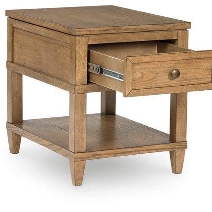 Sharlance - Rectangular End Table - Light Brown