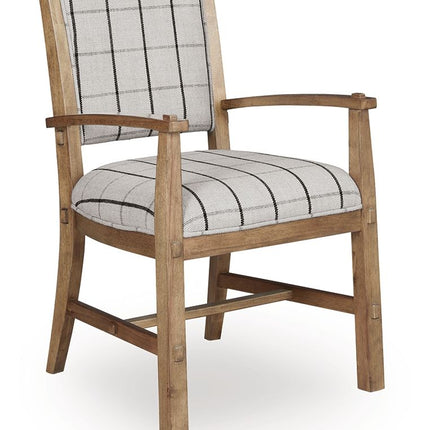 Ridgester - Dining Upholstered Arm Chair (Set of 2) - Light Brown