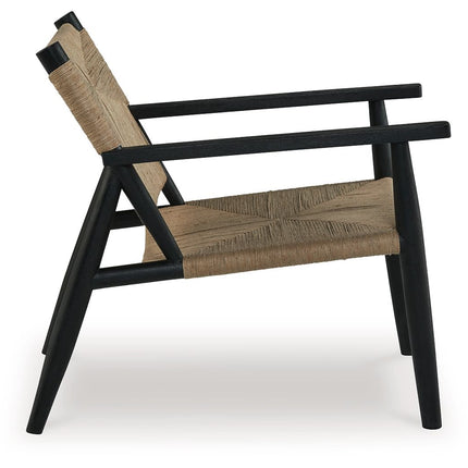 Halfmore - Accent Chair - Black / Natural