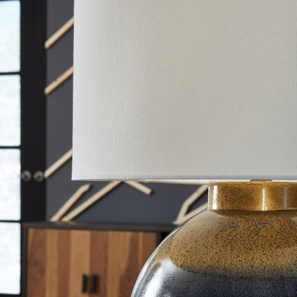 Adara - Metal Table Lamp - Blue / Gold Finish