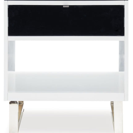 Gardoni - Rectangular End Table - White / Black