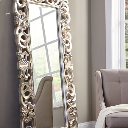 Lucia - Floor Mirror - Antique Silver Finish