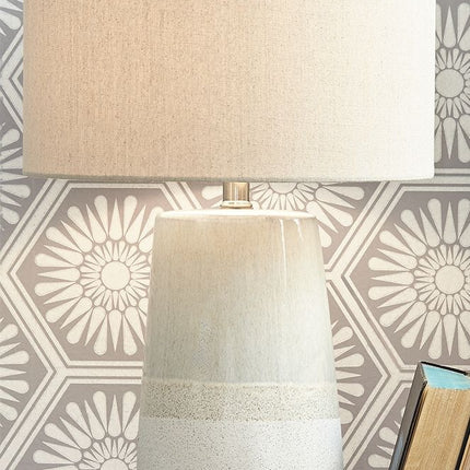 Shavon - Ceramic Table Lamp  - Beige / White