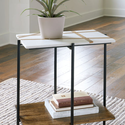 Braxmore - Accent Table - White / Light Brown