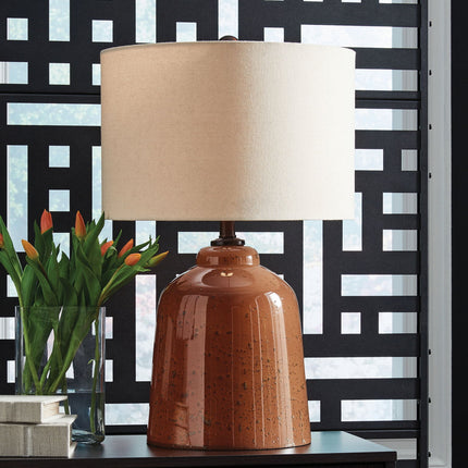 Aaleahya - Glass Table Lamp - Rust