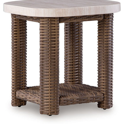 Dolan Creek - Square End Table - Beige / Brown