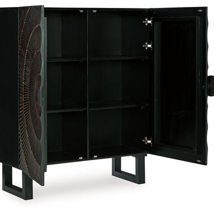 Fosterman - Accent Cabinet - Distressed Black