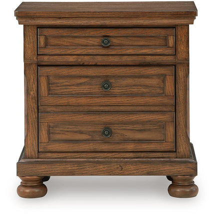 Zackaryn - Two Drawer Night Stand - Warm Brown
