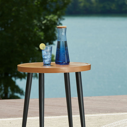 Horizon Hall - Round End Table - Two-tone Brown