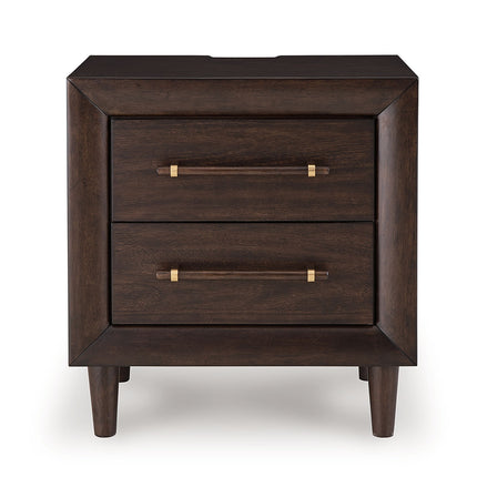 Dantenton - Two Drawer Night Stand - Merlot