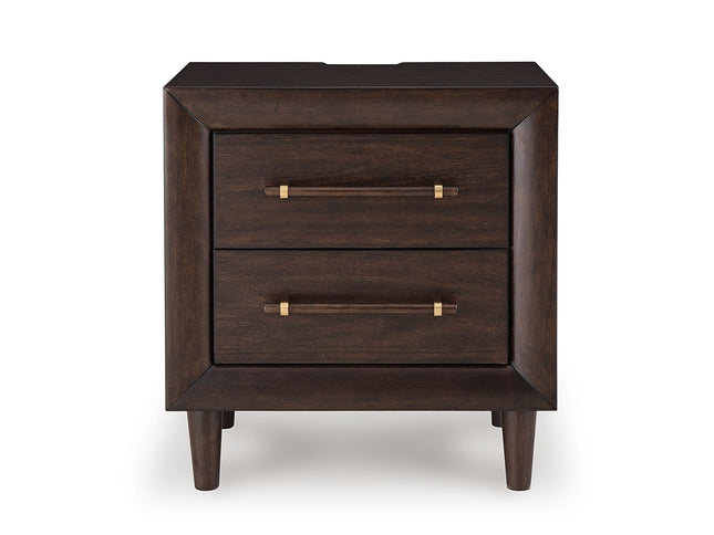 Dantenton - Two Drawer Night Stand - Merlot