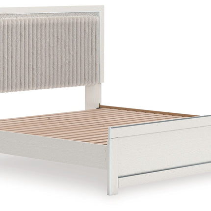 Zuraleus - Upholstered Panel Platform Bed With Roll Slats