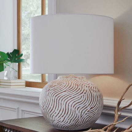 Vien - Terracotta Table Lamp - Distressed White
