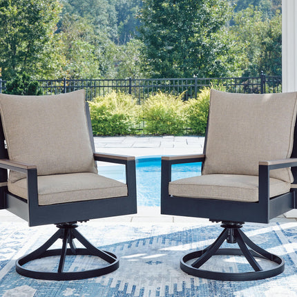 East Beach - Swivel Chair With Cushion (Set of 2) - Blue