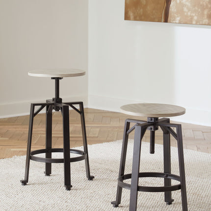 Karisslyn - Swivel Stool (Set of 2) - Whitewash / Black