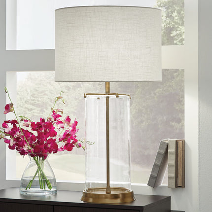 Gizeh - Glass Table Lamp - Clear / Gold Finish