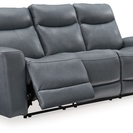 Mindanao - 2 Pc. - Power Reclining Sofa, Power Reclining Loveseat with Console - Steel
