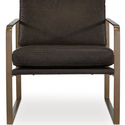 Bradett - Accent Chair - Dark Brown / Gold Finish