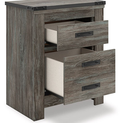 Frandern - Two Drawer Night Stand - Gray