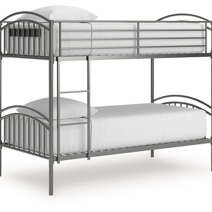 Lanceburg - Twin/Twin Bunk Bed With Ladder - Gray