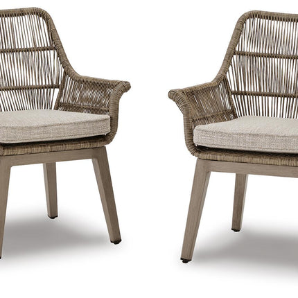Beach Front - Arm Chair With Cushion (Set of 2) - Beige