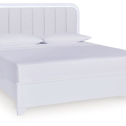 Jarlee - 4 Pc. - King Panel Bed, Dresser, Mirror And Nightstand - White