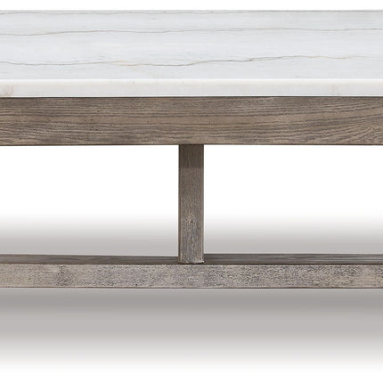 Loyaska - Rectangular Cocktail Table - Brown / Ivory