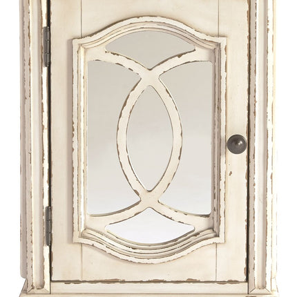 Realyn - Chair Side End Table - Insert Mirror - White / Brown
