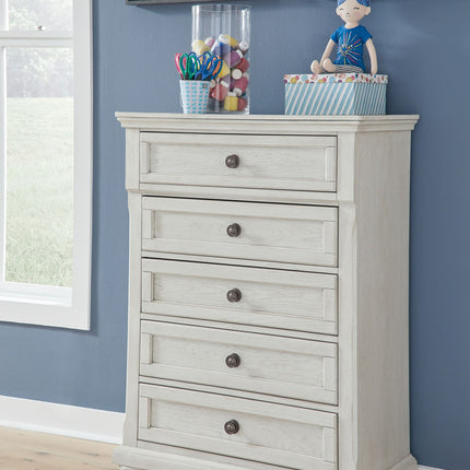 Robbinsdale - Five Drawer Chest - Youth - Antique White