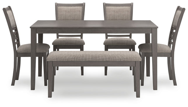 Wrenning - Dining Room Table Set (Set of 6) - Gray