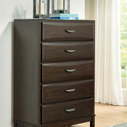 Vanmore - Five Drawer Chest - Dark Brown
