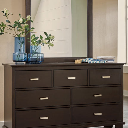 Covetown - Dresser And Mirror - Dark Brown