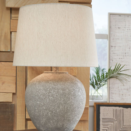 Dreward - Paper Table Lamp - Distressed Gray