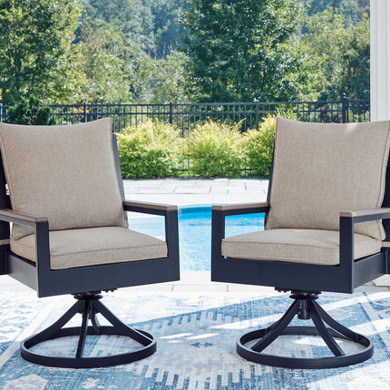 East Beach - Swivel Chair With Cushion (Set of 2) - Blue