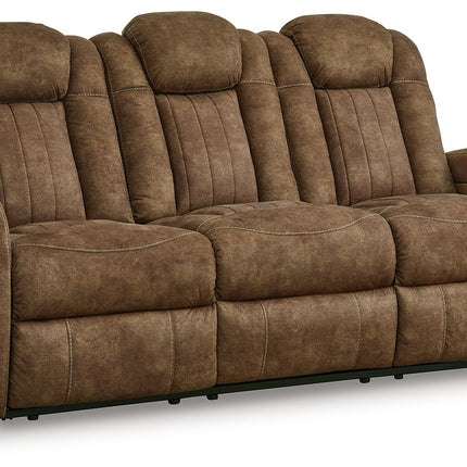 Wolfridge - 2 Pc. - Power Reclining Sofa, Power Reclining Loveseat With Console - Brindle