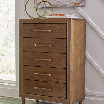 Lyncott - Five Drawer Chest - Brown