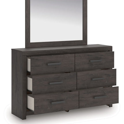 Prendonea - Dresser and Mirror - Charcoal