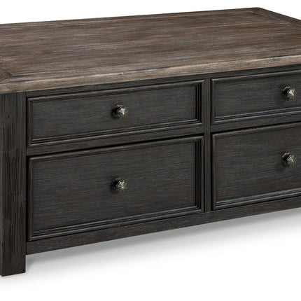 Tyler Creek - Lift Top Cocktail Table - Grayish Brown / Black