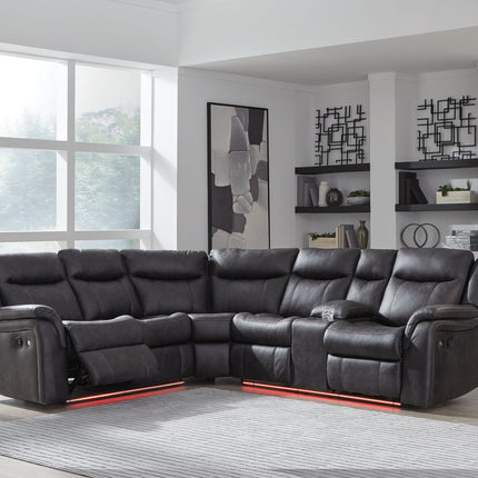 Sultan Meadow - 2-Piece Reclining Sectional - Carbon