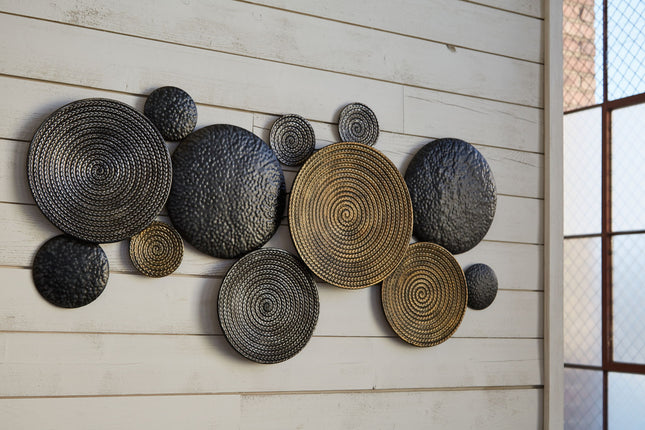 Emsley - Wall Decor - Metallic / Black / Gray