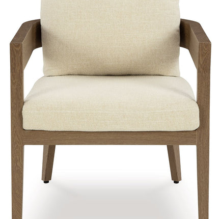 Serene Bay - Arm Chair With Cushion (Set of 2) - Dark Brown / White