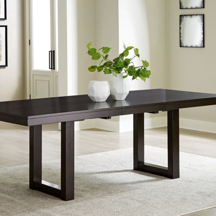 Neymorton - Rectangular Dining Room Butterfly Extension Table - Dark Grayish Brown