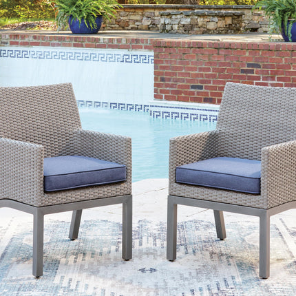 Half Moon Beach - Arm Chair With Cushion (Set of 2) - Blue / Gray
