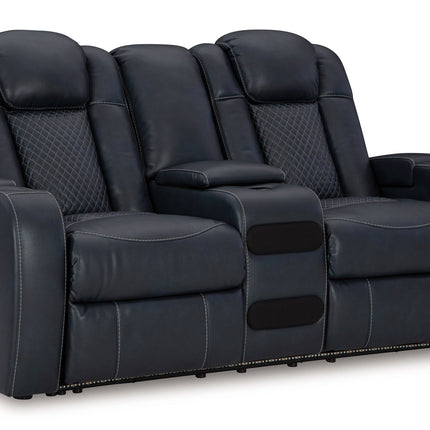 Fyne-dyme - Power Reclining Loveseat With Console/Adj Hdrst