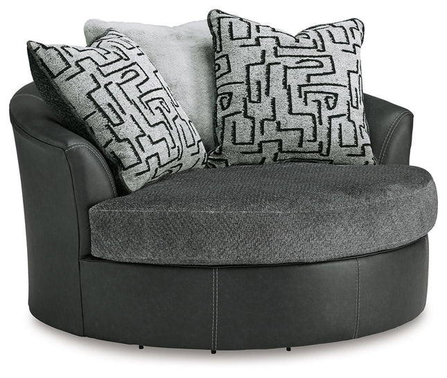 Brixley Pier - Oversized Swivel Accent Chair - Graphite